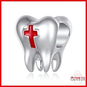 925 Sterling Silver Tooth Charm Dental Jewelry Gift for Women